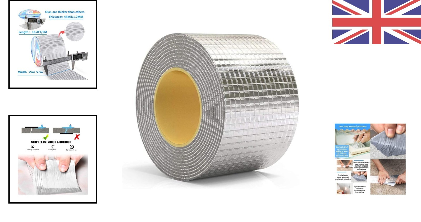 5M Super Adhesive Aluminium Foil Butyl Tape - Ideal for Roof and Window Repair