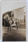 Australian WW1 named Digger photo on horse back. 17/Bn AIF. Tumut, Galston NSW.