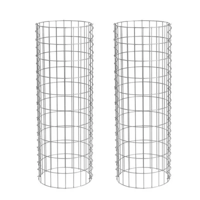 Gabione Gabionensäule rund Ø 35 cm 100 cm 2er Steingabionen Steinkorb Drahtkorb - Bild 1 von 4