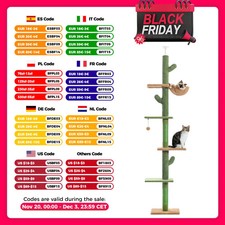 Adjustable Height Cat Tree for Indoor,Floor To Ceiling Cat with Scratching Posts