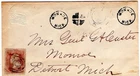 GENERAL GEORGE A CUSTER AUTOGRAPH COVER TO WIFE, CIVIL WAR, MI