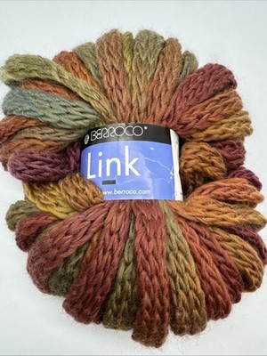 BERROCO Link Wool & Acrylic Yarn 6oz #3222 Rust , Sage Green, Orange, Italy READ