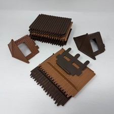 Vintage Marx Fort Apache Gate Fencing Parts Pieces Lot Brown Plastic