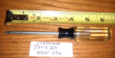 CRAFTSMAN NOS TORX T-20 #41475 T PR  NEW FREE SHIPPING