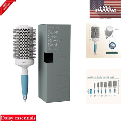 Large Ceramic Ion Round Blow Dry Brush 2 Inch for Volume and Smoothing - White