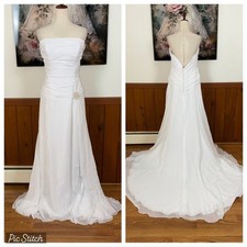 Beautiful Allure Bridals Strapless Chiffon Wedding Gown