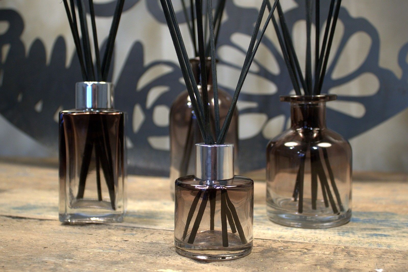 50 Ml Round Reed Diffuser Bottlle - Charcoal Bottles Retail