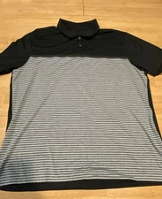 Nike Shirt Men's Size XL Tiger Woods Dri-fit Golf Vapor Polo Black/Gray