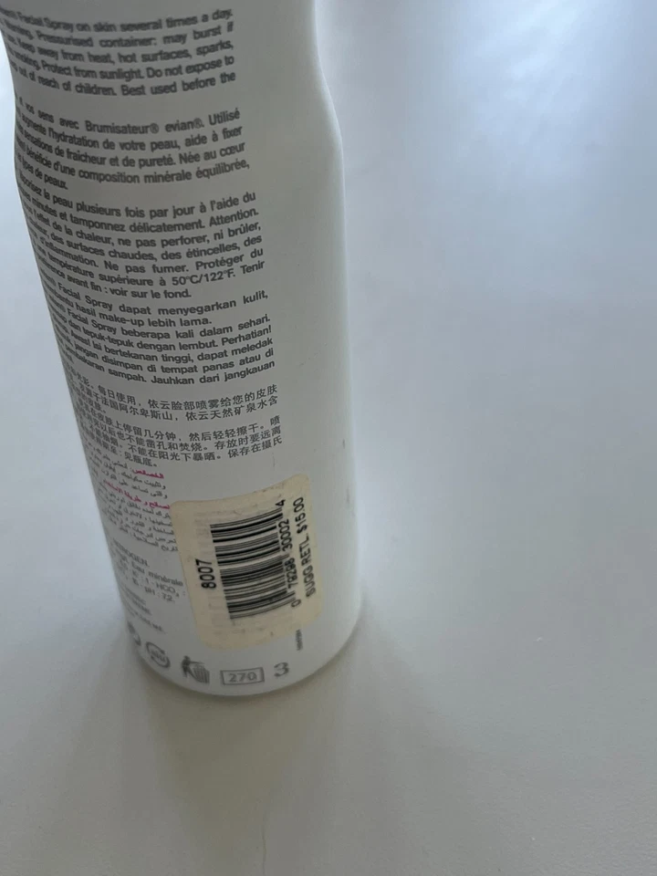 Evian Spray Facial Agua Mineral Natural Brumisateur 5 oz. Ambientador de piel 150 ml Foto 4 de 4