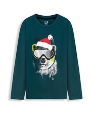 Max  Olivia Holiday Pajama Top Big Boys Size Medium 8/10 Green Pullover