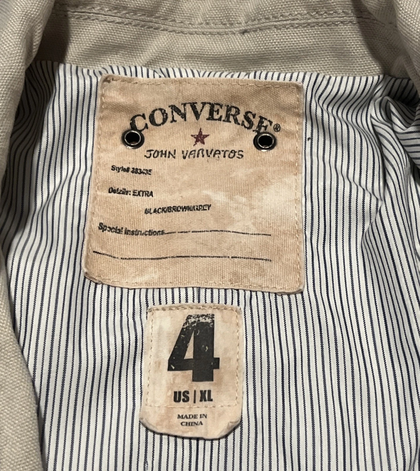 Converse by John Varvatos Canvas Military Utility Blazer Jacket Mens Size XL image 3