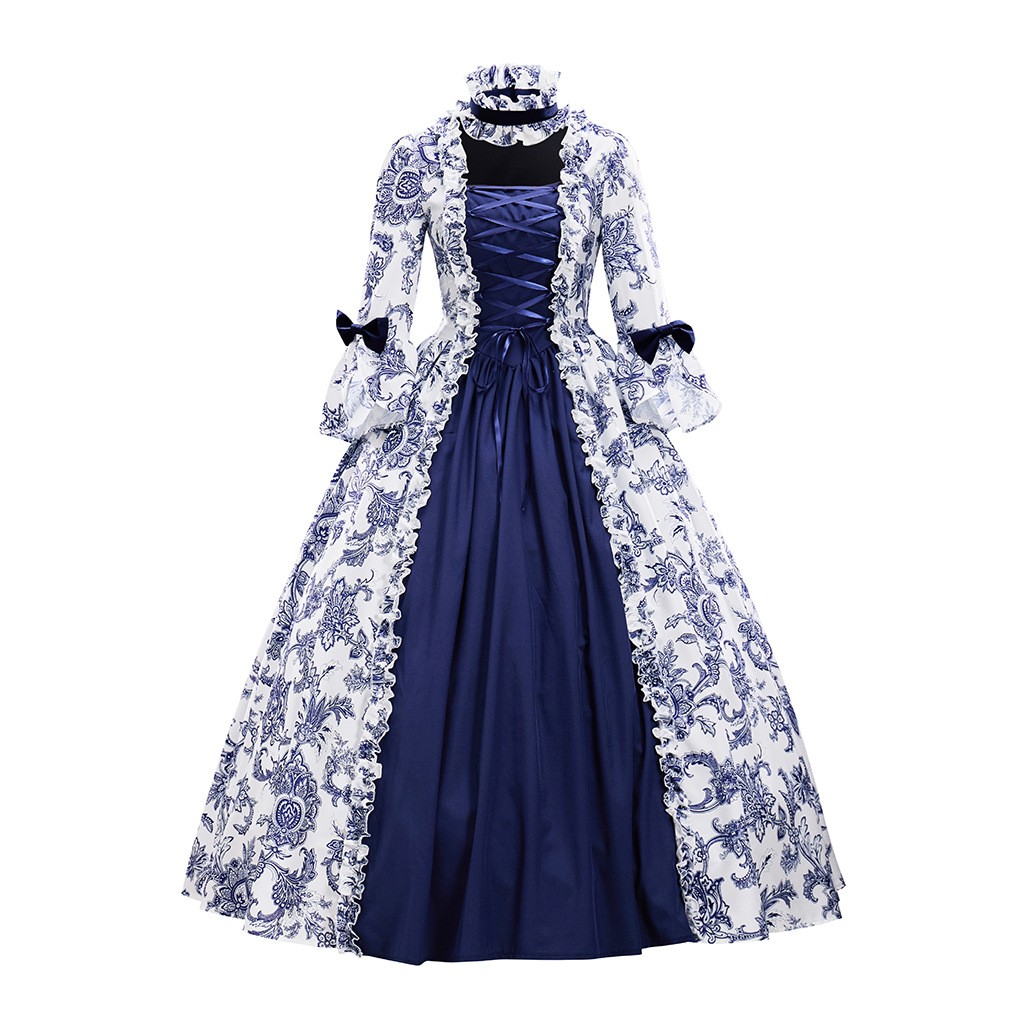 Vestido medieval gótico de lolita con mangas de campana para mujer vestido victoriano