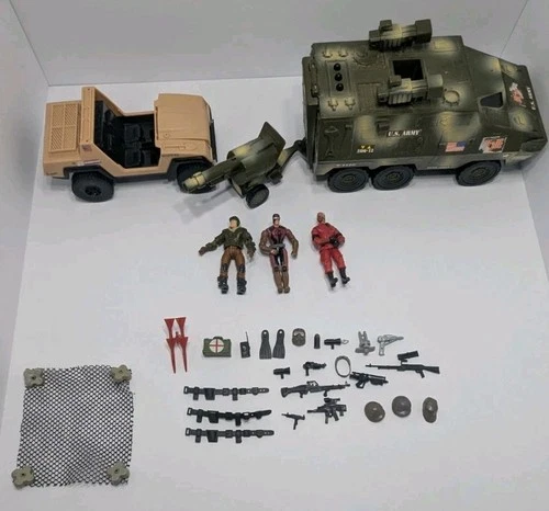 Lot of Vintage Hasbro G I Joe Figures And Vehicles TESTED AND WORKING