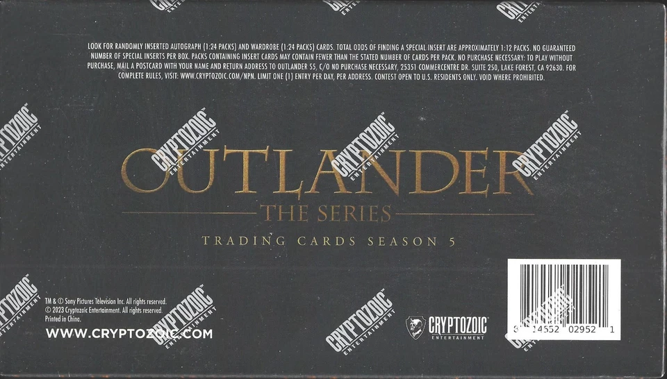 Outlander Season 5 Factory Sealed Hobby Box 1 Auto Card & 1 Wardrobe Cryptozoic - Image 2 of 2