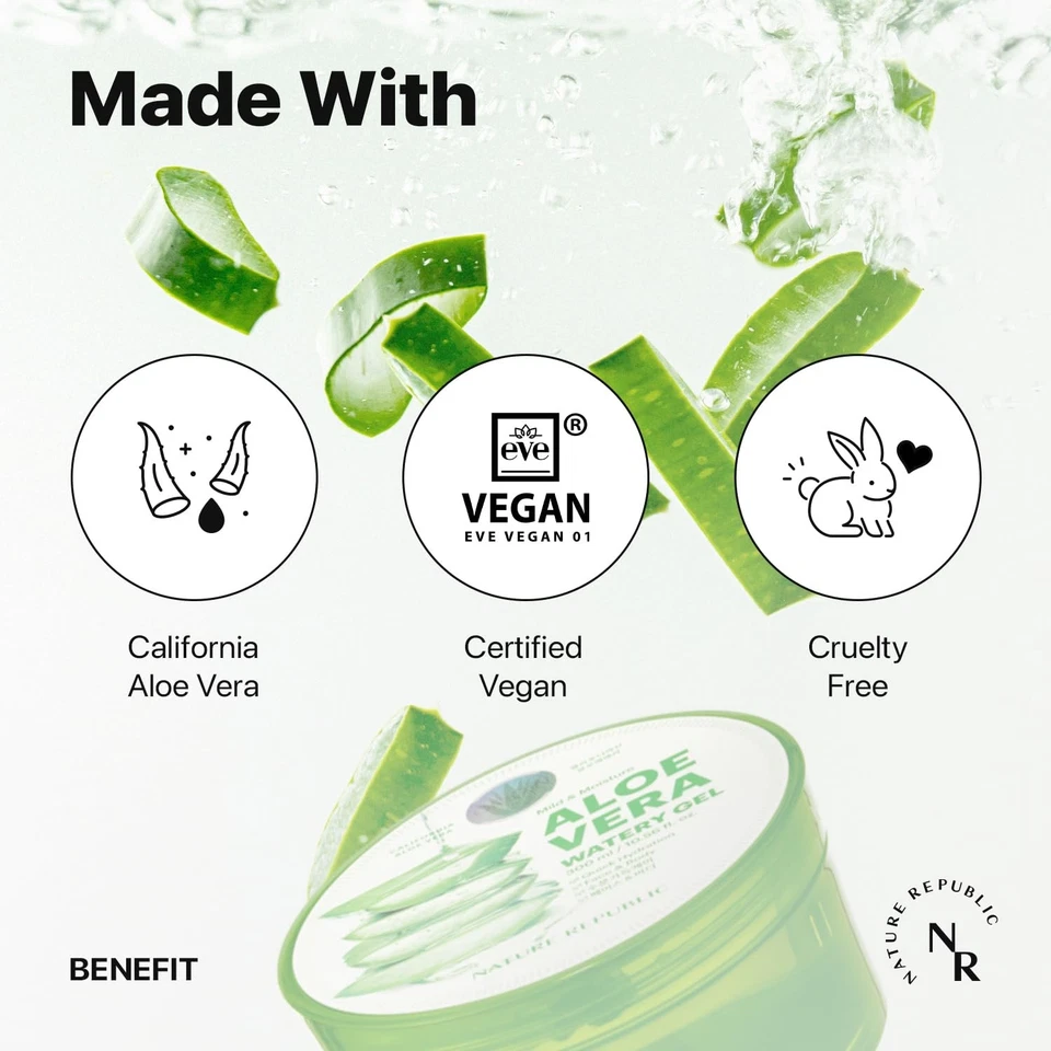 Nature Republic New Soothing Moisture Aloe Vera Gel 92 Percent Korean Cosmetics, - Image 3 of 4