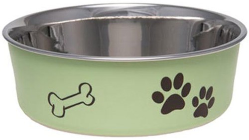 STAINLESS STEEL Dog Puppy Designer Bella Non Skid Bowl - Picture 6 of 8