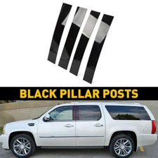 Black Pillar Posts for Cadillac Escalade 2007-2014 4pc Set Door Trim Cover Kit