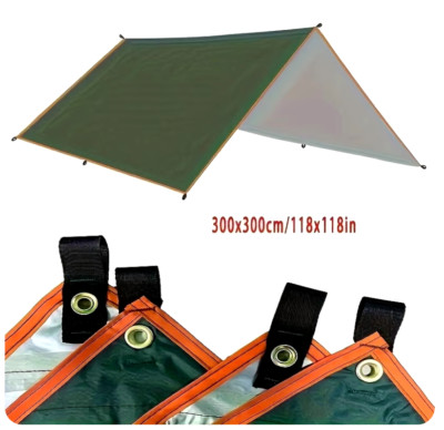 Ultraleichte wasserdichte Unterstandsplane für Camping Outdoor Aktivitäten 3X3M grün