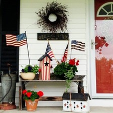 Metal Garden American Glory Stake Flag Primitive Patriotic US July 4th Decor