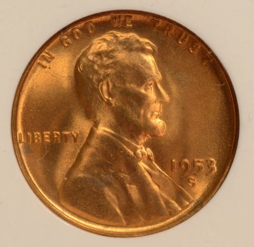 Rare 1953 S Lincoln Wheat Cent Certified NGC MS-66 Red Fiery Blazer Gem OH