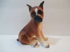 Old Lefton Ceramic Sitting Boxer Puppy Dog Figurine ~~ H691 ~ 4" Tall