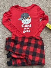 Kid  s Sz 8 Highland Original 2-Piece "Cool As It Gets  Snowman Pajamas New