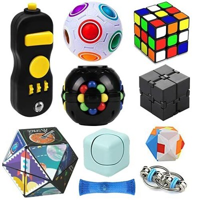 Fidget Toy Set 10 Pack Magic Cube Fidget Rings Infinity Cube Fidget Pad Etc Ebay