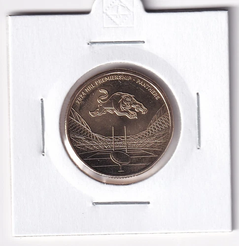 AUSTRALIAN: 2024 $1 NRL RUGBY PENRITH PANTHERS UNC COIN IN 2X2 HOLDER #2742