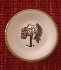 Rare Vintage Louisville Stoneware SANTA CLAUS Trinket Dish Coaster Kentucky 