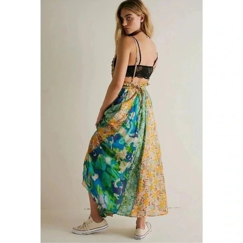 Nuevo Maxi Vestido Free People Moondive Floral Fluido Verano Boho Verde XS - Imagen 2 de 16