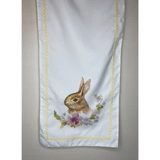 Splendid Home Easter Spring Bunny Watercolor Table Runner