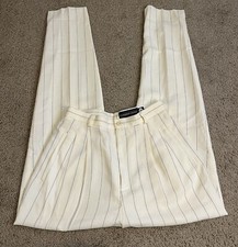 Vintage Classiques Entier Wool Blend Pinstripe Trouser Pant Size 6 Office Belted