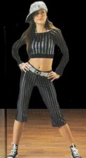 Street Wise Adult X-Large Jazz Tap Hip Hop Dance Costume Top, Bra, Belt  Capris