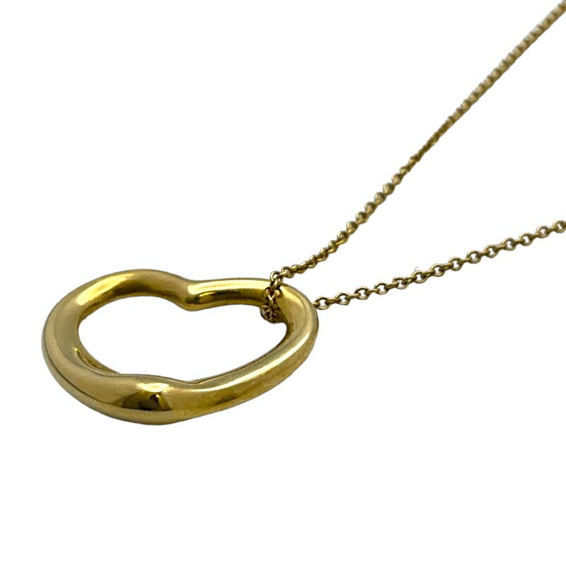 Tiffany Co Open Heart Necklace K18 Yellow Gold Jewelry Used eBay