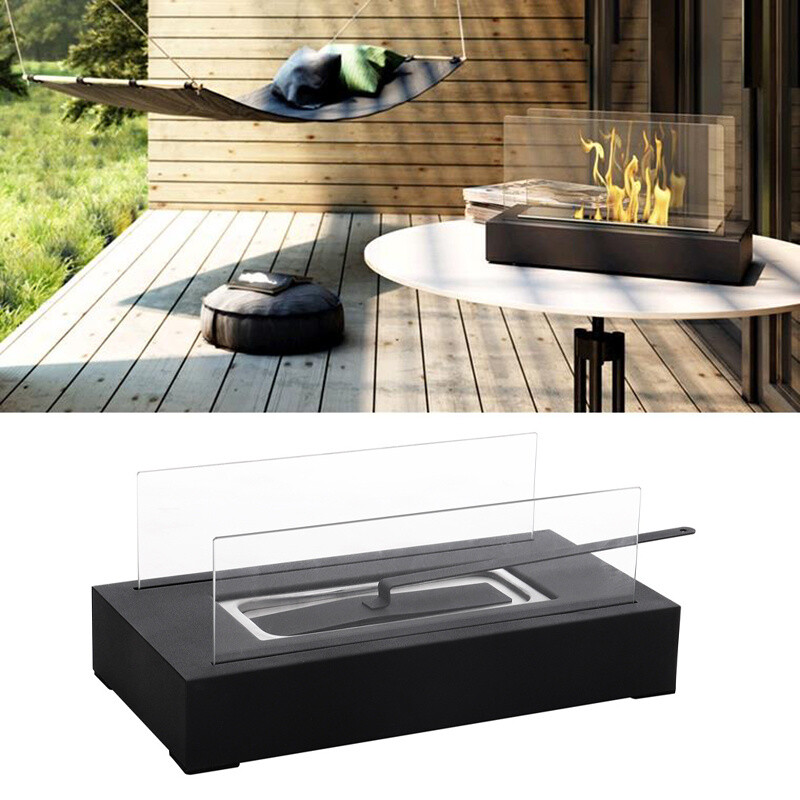 Bio Ethanol Fire Pit Bowl Tabletop Fireplace Glass Burner Heater Indoor  Outdoor | eBay
