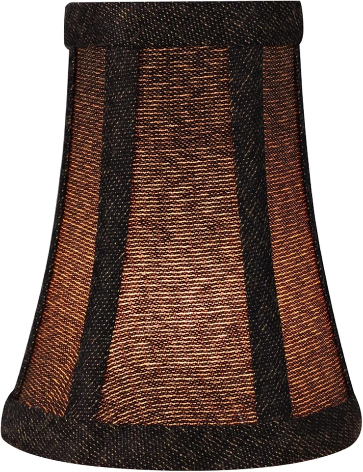 Aspen Creative Bell Clip-On Chandelier Lamp Shade, Black, 2 1/2" Top x 4" Bottom - Image 2 of 4