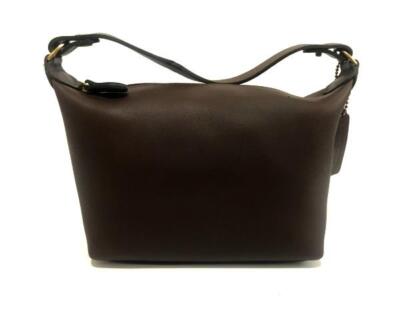 COACH VINTAGE GLOVE TANNED LEATHER DK BROWN TOP HANDLE POUCH