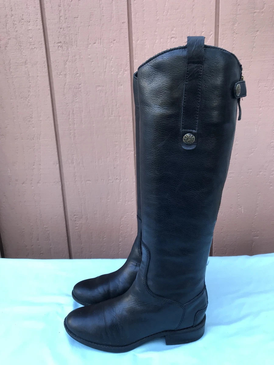 Sam Edelman Boots Penny Girl s US 4M EUR 33 5 Tall Black Leather Riding Boots A9