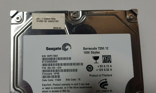 508027-001 DISCO RIGIDO DESKTOP HP 1TB SATA 300 SQ 7,2k 3,5" - Foto 3 di 5