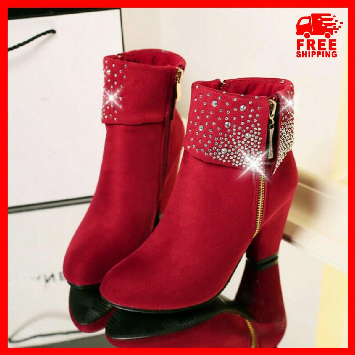 Zapatos Botas Botines Calzado De Mujer Tacon Cuadrado Ancho Sexy