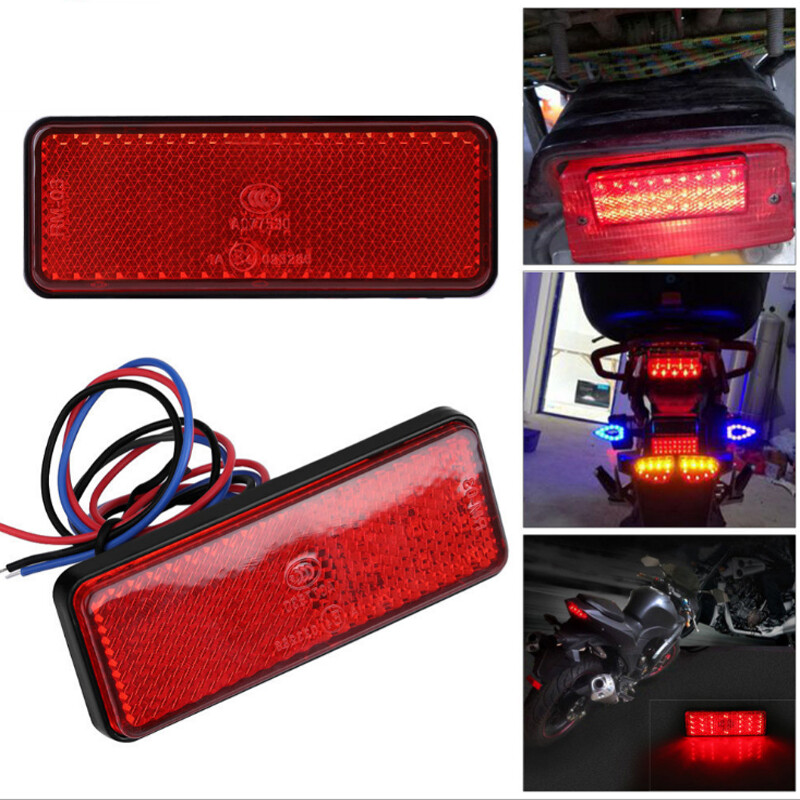 12V Red Rectangle Car Truck LED Reflector Tail Brake Stop Lights 1PC | eBay