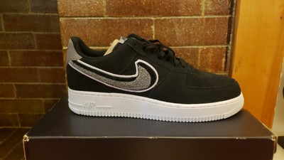 air force 1 low 3d chenille swoosh black cool grey