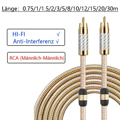 High Quality Coaxial Koaxial Digital Analog Audio Kabel RCA Stecker auf Stecker