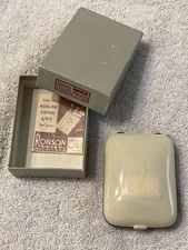 VINTAGE RONSON FLO-LINE CHROME LIGHTER BAKELITE CASE AND BOX NO LIGHTER