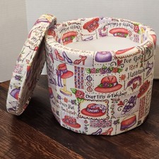 Hat Box Red  Purple Red Hat Society Custom Homemade Padded