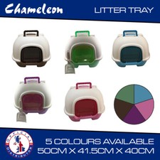 Hooded Cat Litter Box Tray large with rear access +Scoop & Filter