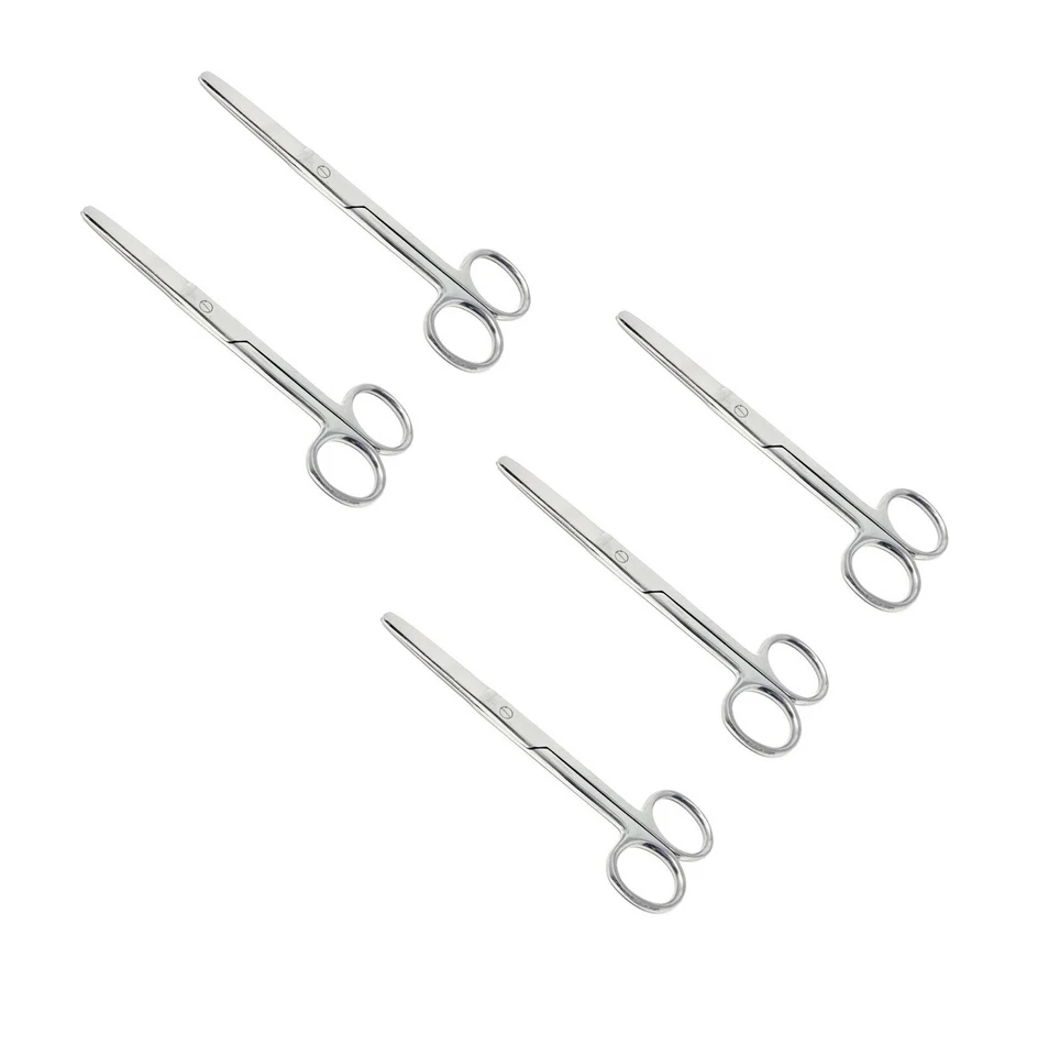 5 tijeras de funcionamiento 5 piezas 5,5" punta recta roma roma instrumentos quirúrgicos Foto 2 de 2