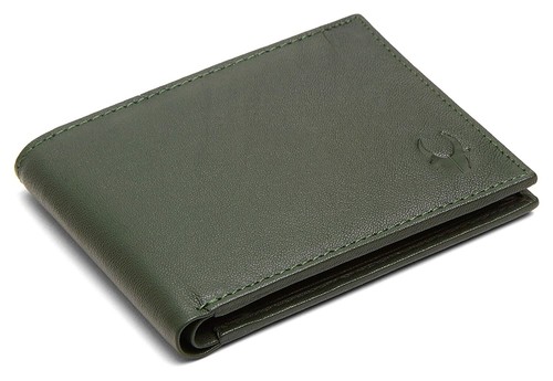 New Premium Quality Bi-fold Leather Wallet RFID Protected for Men Green Colour - Bild 1 von 4