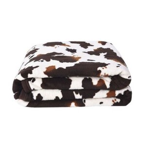 Homesmart Brown Cow Print Blanket Warm & Cozy Soft Fuzzy Fleece Throw - Click1Get2 Price Drop