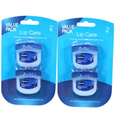 Vaseline Lip Therapy Care For Chapped Dry Lips 0.25oz 4-Pack (2 Packs of 2)